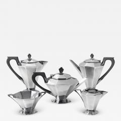  Roberts Belk Ltd Art Deco Sterling Silver Tea Coffee Set English 1931 - 3890599