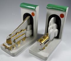  Robj Co Art Deco Cubist Train Bookends - 315940