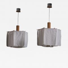  Robygge AB Pair of Erik Asmussen pine and fabric pendants - 2116203