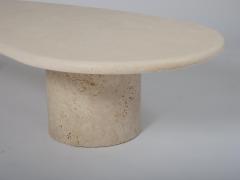  Roccotelli Milano Architectural organic shape travertine coffee table - 3964070