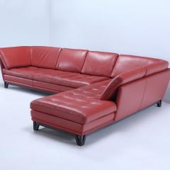  Roche Bobois A Roche Bobois Cinnamon Brown Leather Sectional Sofa designed by Philippe Bouix  - 3239380