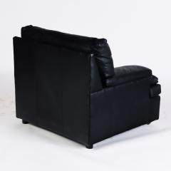  Roche Bobois A pair of French vintage Roche Bobois black leather club chairs circa 1970s - 2203056