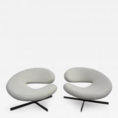  Roche Bobois Pair of French Modernist Sculptural Swivel Chairs by Roche Bobois - 3639796