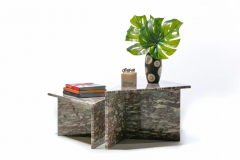  Roche Bobois Post Modern Norwegian Fauske Marble Two Piece Sculptural Coffee Table - 2709540