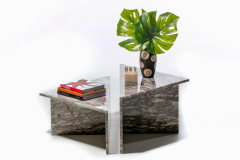  Roche Bobois Post Modern Norwegian Fauske Marble Two Piece Sculptural Coffee Table - 2709541