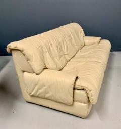  Roche Bobois Postmodern 1980s Sofa by Roche Bobois in Draped Soft Leather - 1946056