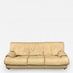  Roche Bobois Postmodern 1980s Sofa by Roche Bobois in Draped Soft Leather - 1947530