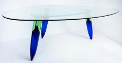  Roche Bobois Roche Bobois Maurice Barilone Murano Glass Dining Table Paris Signed - 4380769