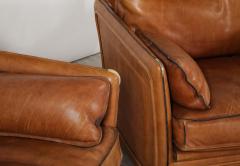  Roche Bobois Roche Bobois Pair of Leather Lounge Chairs circa 1970 - 3528111