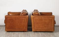  Roche Bobois Roche Bobois Pair of Leather Lounge Chairs circa 1970 - 3528112