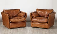  Roche Bobois Roche Bobois Pair of Leather Lounge Chairs circa 1970 - 3528114