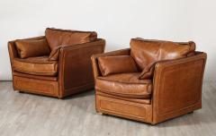  Roche Bobois Roche Bobois Pair of Leather Lounge Chairs circa 1970 - 3528115