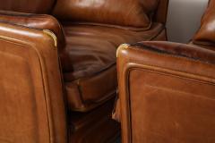  Roche Bobois Roche Bobois Pair of Leather Lounge Chairs circa 1970 - 3528119