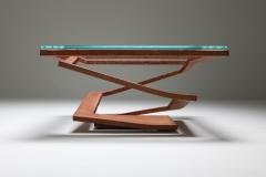  Roche Bobois Steel coffee table by Maurice Barilone for Roche Bobois 1980s - 1367364