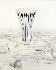  Roger Capron ROGER CAPRON BLACK AND WHITE CERAMIC VASE WITH LANCE OR ARROW MOTIF C 1957 - 1876030