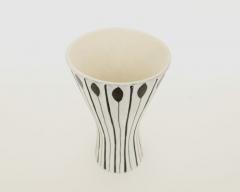  Roger Capron ROGER CAPRON BLACK AND WHITE CERAMIC VASE WITH LANCE OR ARROW MOTIF C 1957 - 1876031