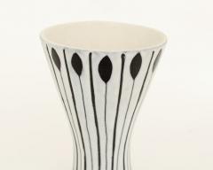  Roger Capron ROGER CAPRON BLACK AND WHITE CERAMIC VASE WITH LANCE OR ARROW MOTIF C 1957 - 1876033