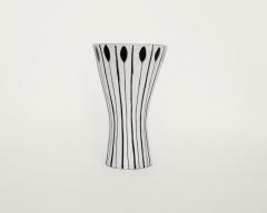  Roger Capron ROGER CAPRON BLACK AND WHITE CERAMIC VASE WITH LANCE OR ARROW MOTIF C 1957 - 1876036