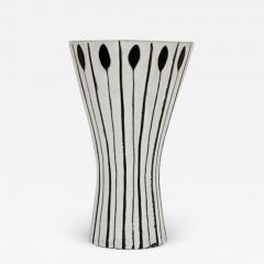  Roger Capron ROGER CAPRON BLACK AND WHITE CERAMIC VASE WITH LANCE OR ARROW MOTIF C 1957 - 1876159