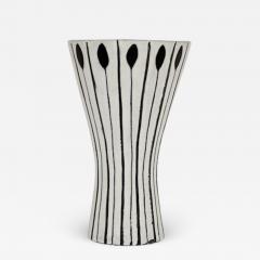  Roger Capron ROGER CAPRON BLACK AND WHITE CERAMIC VASE WITH LANCE OR ARROW MOTIF C 1957 - 1876159