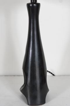  Roger Capron ROGER CAPRON BLACK SCULPTURAL CERAMIC TABLE LAMP - 1815001