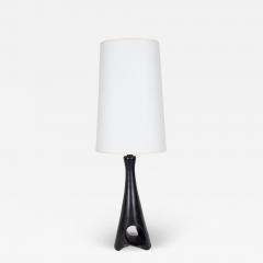  Roger Capron ROGER CAPRON BLACK SCULPTURAL CERAMIC TABLE LAMP - 1815771