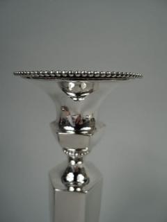  Roger Williams Silver Co Pair of American Modern Georgian Sterling Silver Candlesticks - 3762108