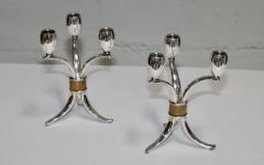 Rogers Bros Silver 1950s Roger Bros Flair Silver plated Candlesticks - 3449763