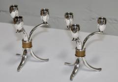  Rogers Bros Silver 1950s Roger Bros Flair Silver plated Candlesticks - 3449764