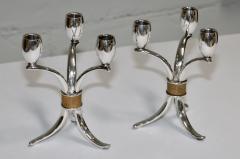  Rogers Bros Silver 1950s Roger Bros Flair Silver plated Candlesticks - 3449767