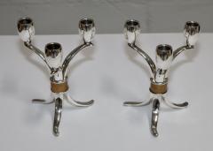  Rogers Bros Silver 1950s Roger Bros Flair Silver plated Candlesticks - 3449770