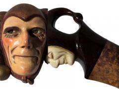  Roland Paris Jester Roland Paris Jester Mask and Walking Cane Rare Art Deco - 3794491
