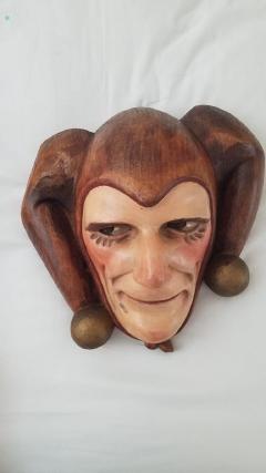  Roland Paris Jester Roland Paris Jester Mask and Walking Cane Rare Art Deco - 3794495