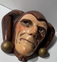  Roland Paris Jester Roland Paris Jester Mask and Walking Cane Rare Art Deco - 3794498