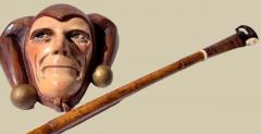  Roland Paris Jester Roland Paris Jester Mask and Walking Cane Rare Art Deco - 3794533