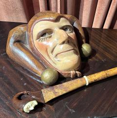  Roland Paris Jester Roland Paris Jester Mask and Walking Cane Rare Art Deco - 3794582