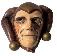  Roland Paris Jester Roland Paris Jester Mask and Walking Cane Rare Art Deco - 3794594