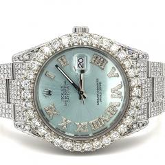  Rolex Watch Co 41MM Rolex Datejust With Light Blue Dial Roman Numerals Year 2010 Watch - 3556593