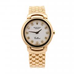  Rolex Watch Co Rolex Cellini 18K Gold 26mm Quartz With Diamond Hour Marker Watch - 3948199