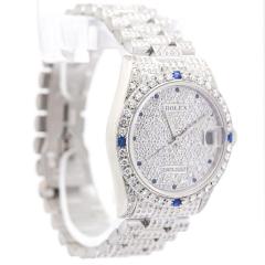  Rolex Watch Co Rolex DateJust President Diamond Sapphire Encrusted Watch With Box - 3832465