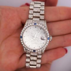  Rolex Watch Co Rolex DateJust President Diamond Sapphire Encrusted Watch With Box - 3832475