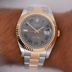  Rolex Watch Co Rolex Datejust II Wimbledon Gray Slate Roman Dial Two Tone On Oyster Watch - 3856031