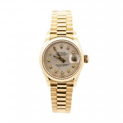  Rolex Watch Co Rolex President Datejust 18k Gold Diamond Dial Ladies Watch 79178 Box Papers - 3527947