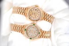  Rolex Watch Co Rolex President Datejust 69178 Ladies 26mm Ruby Diamond Dial 18K Gold Watch - 3772536