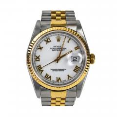  Rolex Watch Co Rolex Two Tone Datejust w White Roman Numeral Dial 36mm - 4483864
