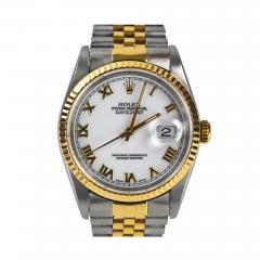  Rolex Watch Co Rolex Two Tone Datejust w White Roman Numeral Dial 36mm - 4527132