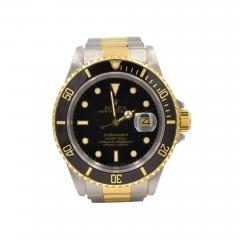  Rolex Watch Co Rolex Two Tone Submariner Wristwatch in 18K Gold and Steel Ref 16803 Circa 1985 - 4447773