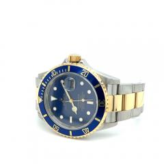  Rolex Watch Co Submariner Date Blue Dial 40MM Ref 16613 in 2 Tone Oyster Bracelet Pre Owned - 3574345