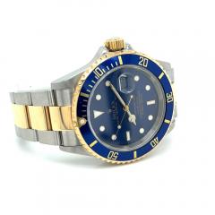  Rolex Watch Co Submariner Date Blue Dial 40MM Ref 16613 in 2 Tone Oyster Bracelet Pre Owned - 3574348