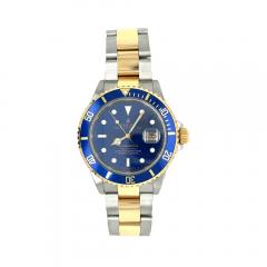  Rolex Watch Co Submariner Date Blue Dial 40MM Ref 16613 in 2 Tone Oyster Bracelet Pre Owned - 3574375